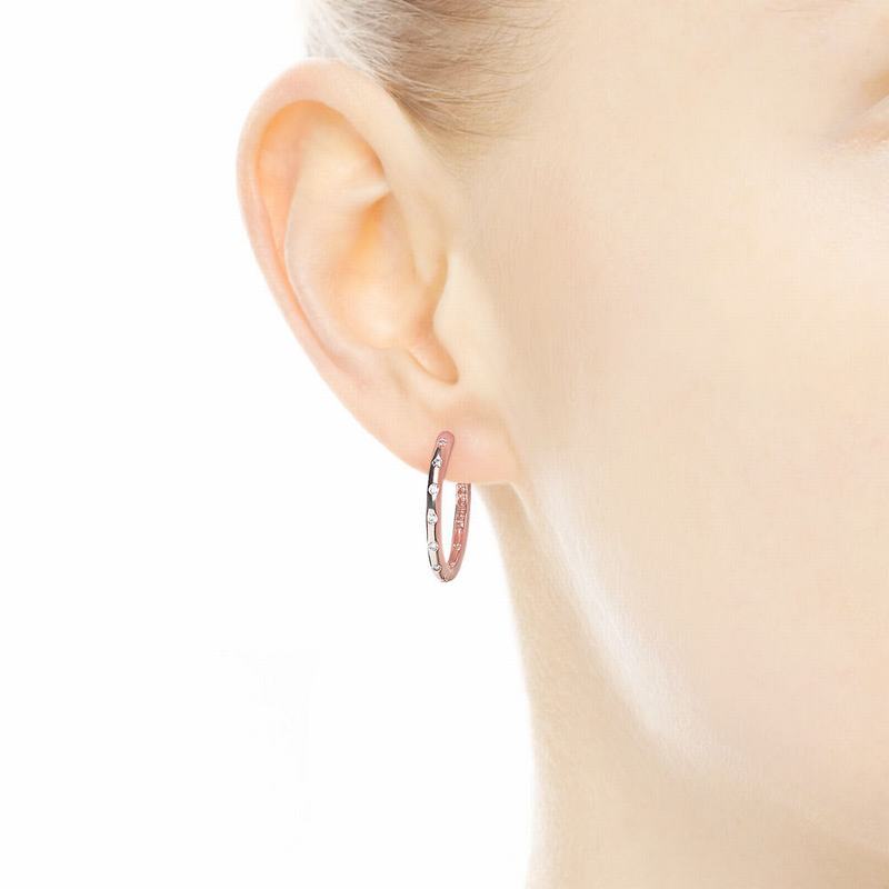 Pandora Rose™ Droplets Hoop Earrings - Pandora Rose/Cubic Zirconia - Canada | LN1199LK